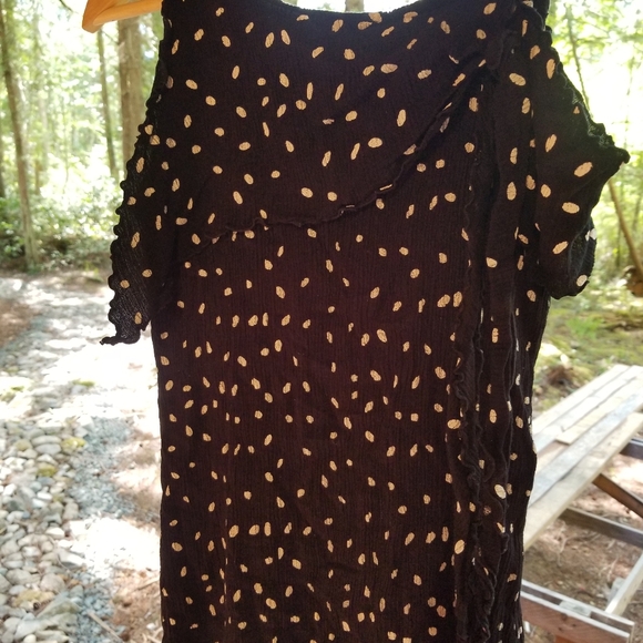Midi Asymmetrical Polka Dot Scoop Neck Strap Dress Impasia Medium Black White - Picture 5 of 10